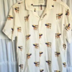 Denim & Flower Ricky Singh Men Love Wins Bulldog Pride Button Down Shirt Rainbow